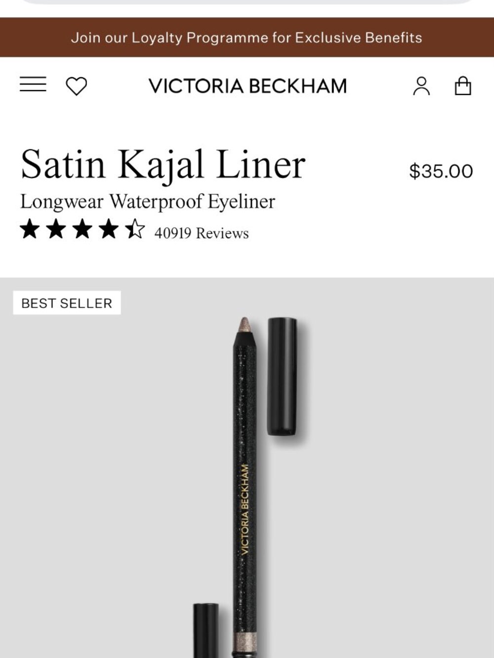 Victoria Beckham eye line in the color Cocoa Pave